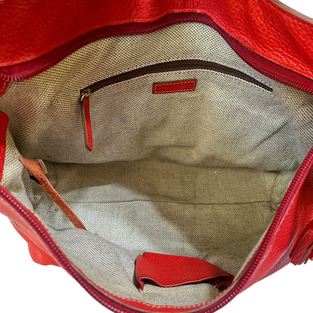 Dooney & Bourke Red Large Slouch French Leather Shoulder Bag Purse #RU776 - Picture 4 of 13